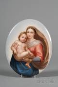 KPM Painted Porcelain Plaque of the Madonna and Child