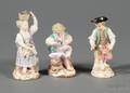 Three Meissen Porcelain Gardener Figures