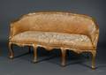 Louis XV Style Giltwood and Cut Velvet Settee