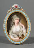 Berlin Painted Porcelain Plaque of a Vestal Virgin