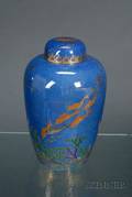 Wedgwood Powder Blue Ground Fish Lustre Malfrey Pot and Cover