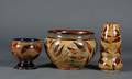 Three Doulton Stoneware Natural Foliate Ware Items