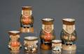 Six Royal Doulton Lambeth Stoneware Toby Jugs