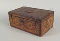 French gold tooled brown leather lock box ca 1800