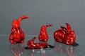 Four Royal Doulton Flambe Rabbits