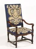 18th C Regence Style Walnut Needlepoint Fauteuil