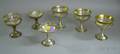 Six Dublin and Martin Sterling Silver Desert Cups with Five Glass Liners