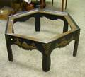 Hexagonal Chinoiserie Decorated Ebonized Low Table