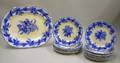 Fifteenpiece Ridgway Flow Blue Floral Decorated Partial Dinner Set
