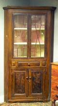 Georgianstyle Glazed Grainpainted Pine Corner Cabinet