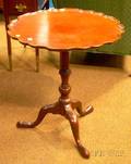 Chippendalestyle Carved Mahogany Piecrusttop Tea Table