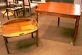 Federalstyle Mahogany and Mahogany Veneer Card Table and a Georgianstyle Mahogany Butlers Tray Table