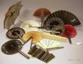 Tiffany  Co Sterling Silver and Ivory Brisetype Hand Fan Nine Cockadetype Hand Fans and an Ivory and Silk