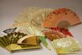 Eight Large Mostly Handpainted Silk Folding Hand Fans and Four Miscellaneous Folding Hand Fans