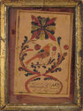 Lehigh County Pennsylvania ink and watercolor fraktur bookplate dated 1827