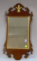 Small Chippendale Mahogany and Mahogany Veneer Mirror
