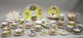 Group of Dresden and Dresdentype Paneled Genre Scene Decorated Porcelain Tableware