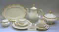 Approximately Ninetytwo Piece German Gilt Golden Lark Pattern Porcelain Dinner Service