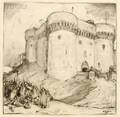 Robert Henry Logan American 1874  1942 Lot of Four Works on Paper Algerian Castle Algerian Street Scene Baskets