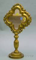 ContinentalHispanostyle Carved Giltwood Table Mirror
