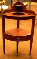 Federalstyle Inlaid Mahogany and Mahogany Veneer Corner Chamber Stand
