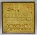 Framed 19th Century Emma T Pitts Needlework Sampler