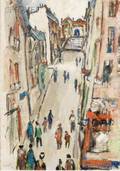 Louis Cazals French b 1912 Paris  Rue a Montmartre