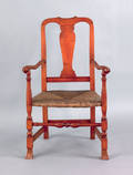 New England Queen Anne maple armchair ca 1740