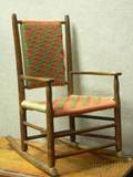 Childs Shakertype Birch Armrocker with Woven Tape Back and Seat