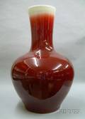 Large Modern Chinese Export Porcelain Sang de Boeuf Glazed Floor Vase