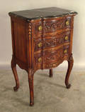 Three drawer marble top commode