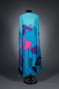 Hanae Mori Turquoise Silk Maxi Dress