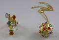 Modernist 18kt Gold and Gemstone Ring and a Gold and Gemstone Globular Pendant