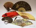 Carved and Pierced Tortoiseshell Lorgnette and Six Assorted Hand Fans