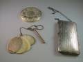 Towle Sterling Silver Mirror a Sterling Silver PurseCompact and an English Sterling Silver Ivory Sheet Note 