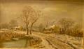Framed 19th Century American School Oil on Canvas Depicting a Winter Landscape