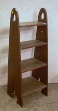 Arts  Crafts Oak Bookstand with Cutout Side Panels