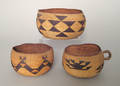 Three California twined basketry bowls ca 1900