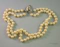 DoubleStrand of Cultured Pearls with 14kt White Gold Pearl and Diamond Clasp