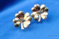 Pair of Retro Bicolor 14kt Gold and Sapphire Clips Tiffany  Co