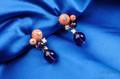 18kt Gold Diamond Coral and Amethyst Earpendants Cartier