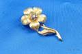 18kt Gold Sapphire and Diamond Flower Brooch Tiffany  Co Italy