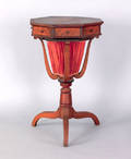 New England tiger maple sewing stand ca 1815