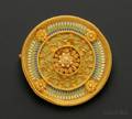 Hellenistic Revival 18kt Gold and Enamel Brooch Giacinto Melillo