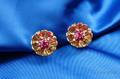18kt Gold Ruby and Diamond Earclips Aletto Brothers