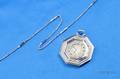 Art Deco Platinum Sapphire and Diamond Open Face Pocket Watch Agassiz