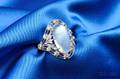 Edwardian Platinum Moonstone and Diamond Ring