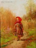 Johan Severin Nilson Swedish 18461918 Young Girl on a Country Path