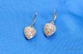 14kt Gold and Diamond Heart Earpendants
