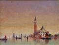 Lot of Two Italian Views Attributed to Ross Sterling Turner American 18471915 View to San Giorgio Maggiore Venice